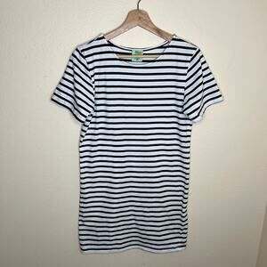 Twist Black White Stripe Tshirt Dress Small